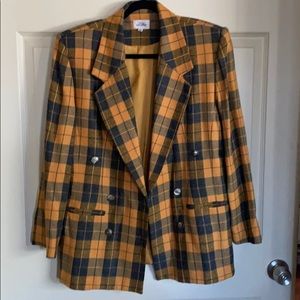 Wool plaid blazer